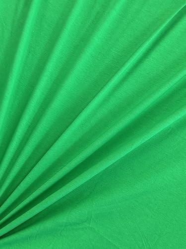 Cotton Jersey Spandex Fabric - Soft - Breathable - All Way Stretch Fabric - Medium Weight - Perfect Choice for Baby Grow, Tshirts, and Cotton Jersey Sheets - 58 Inches Wide - 1 Yard (Kelly Green) - color: Kelly Green