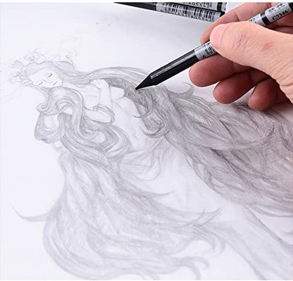 Artist Charcoal Sticks 24 PCS Professional Manga Sketch Drawing Charcoal Pencil Black/Pencil drawing sketch pencil without wood (Whole Lead Core 4B)
