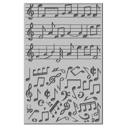CHGCRAFT Music Note Clay Texture Mat Clay Modeling Pattern Pad Symphony Texture Sheets for Polymer Clay Making Earrings Jewerly Tools, 4×2.6 inch - style: Music Note