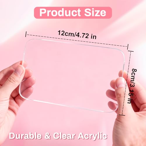 Acrylic Nail Art Palette - Transparent Nail Gel Polish Paint Mixing Pallet Design Plate For Nail Art Foundation Makeup Mixing Tray Display Stand Manicure Tools Supplies Accessories(3.15"×4.72" - size: 1 Count (Pack of 1)