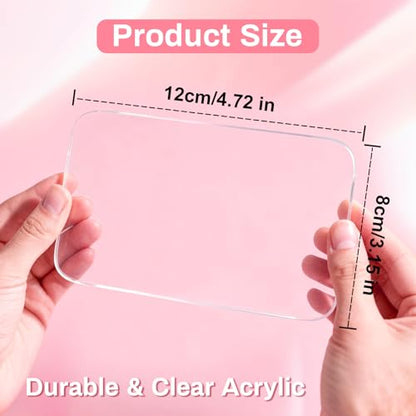 Acrylic Nail Art Palette - Transparent Nail Gel Polish Paint Mixing Pallet Design Plate For Nail Art Foundation Makeup Mixing Tray Display Stand Manicure Tools Supplies Accessories(3.15"×4.72" - size: 1 Count (Pack of 1)