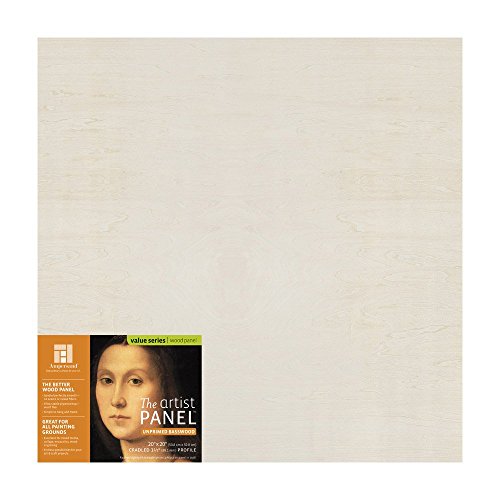 Ampersand Art Supply Unprimed Basswood Artist Panel, 1-1/2" Cradled Profile, 20"x20" - size: 20"x20", style: 1-1/2" Cradled