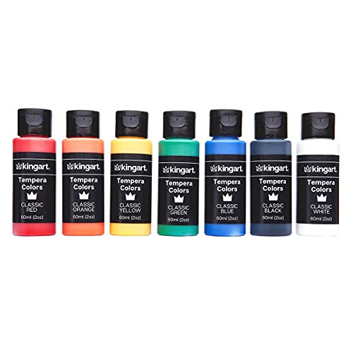 KINGART Washable Tempera Paint, 18 Unique Colors, 60ml (2oz) Poster Paint, Art Supplies for Finger Painting, School Projects, and Crafting