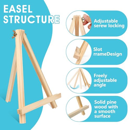 ESRICH 11.8In Wood Easels,Tabletop Painting Display Easels, Painting Party Easel, Kids Student Tabletop Easels for Painting,Portable Canvas Photo Picture Sign Holder（4 Pack ） - style: 11.8''-4PK