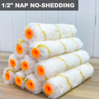 Great Andrew 10 Pack 6 Inch Paint Rollers for All Paints, 1/2" Nap Paint Roller Covers, Paint Roller Set for Painting Walls House, 6" Paint Roller Refills - size: 10pcs, 6"