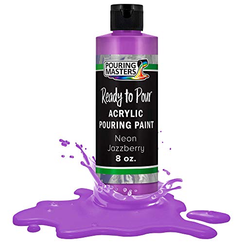 Pouring Masters Neon Jazzberry Ready to Pour Acrylic Pouring Paint - Premium 8-Ounce Pre-Mixed Fluid Acrylic Paint - Fluid Art Supplies for Canvas, Wood, Paper, Tile & Rocks - color: Neon Jazzberry