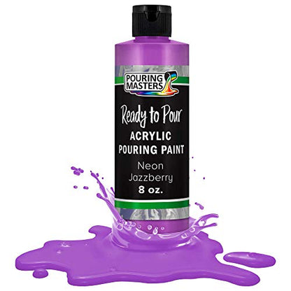 Pouring Masters Neon Jazzberry Ready to Pour Acrylic Pouring Paint - Premium 8-Ounce Pre-Mixed Fluid Acrylic Paint - Fluid Art Supplies for Canvas, Wood, Paper, Tile & Rocks - color: Neon Jazzberry