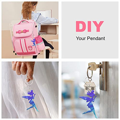 Angel Wings Shiny Fairy Style Silicone Molds Beautiful Resin Mold for DIY Epoxy Resin UV Resin Casting Mold DIY Keychain Pendant Jewelry Making Necklace Clear - color: clear