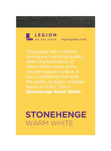 Stonehenge 100% Cotton Medium Weight Mini Pad, Warm White, 2.5 x 3.75 inches, 250gsm, 15 Sheets for Dry Media