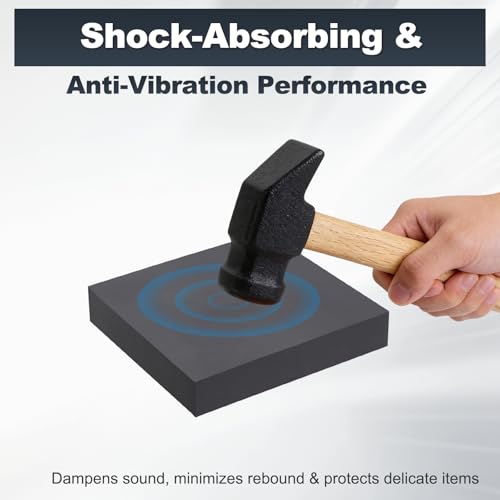 HARFINGTON Rubber Bench Block 2"x2"x0.4" Black Rubber Stamping Block Square Anti Vibration Pads for Jewelry Making Hammering Shaping Chasing Flattening Metals - size: 2"x2"x0.4"