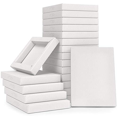 ARTEZA Acrylic Paper Foldable Canvas Pad, 5x6.6 Inches, 20 Sheets, DIY Frame