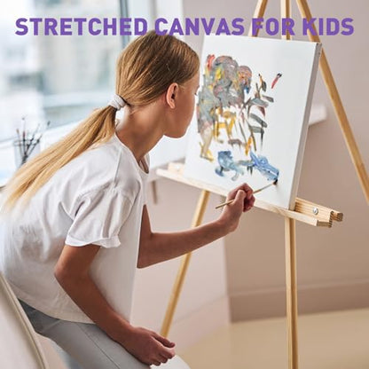 ESRICH Stretched Canvas for Painting 12x12 Inch, 3 Pack Square Painting Canvas -5/8 in Profile Primed Cotton White Blank Canvases for Painting for Oil & Acrylic Paint - size: 12x12in 3pack