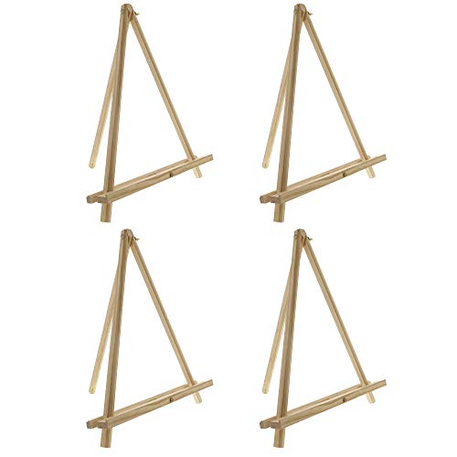 U.S. Art Supply 12" Natural Wood Tabletop Easel (4 Pack) - Adjustable A-Frame Canvas Stand for Painting Party & Signs - Table Top Easel for Painting, Canvas Holder, Crafts, Photos, Pictures - color: Natural, size: 12 inch