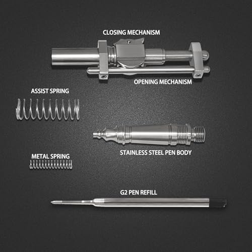 Dr. Metalleung Tactical Ballpoint Pen: Click Stainless Steel Retractable EDC Heavy Pen - Refillable, Designed for Smooth Office Writing & Gifts - style: Mechanical click pen