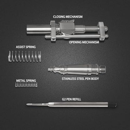 Dr. Metalleung Tactical Ballpoint Pen: Click Stainless Steel Retractable EDC Heavy Pen - Refillable, Designed for Smooth Office Writing & Gifts - style: Mechanical click pen