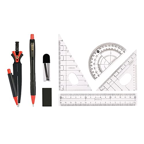 Drawing Compass Drafting Tools Ruler Set Triangle Ruler Set Compass Ruler Student Painting Multi-Function Tool Ruler Automatic Pen Tool Math Geometry Kit Math Ruler Kit