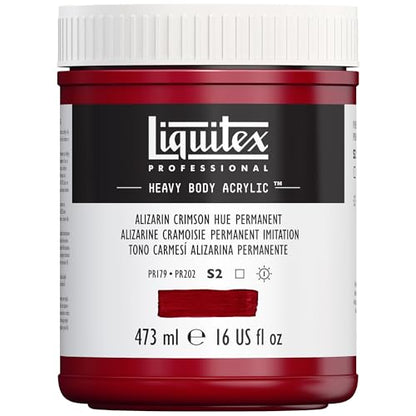 Liquitex Professional Heavy Body Acrylic Paint, 16-oz (473ml) Pot, Alizarin Crimson Hue Permanent - color: Alizarin Crimson Hue Permanent, style: 16-oz Pot