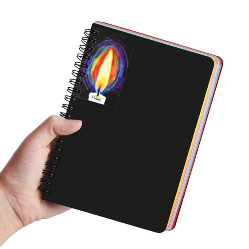 5" x 7" Premium Colored Paper Sketchbook, Spiral Bound Art Journal Sketchbook, 92 Sheets 80 GSM Acid-Free Construction Paper,Mixed Media Sketch Pad for Drawing Coloring Sketching.12 Assorted Colors - color: 1-12 color paper
