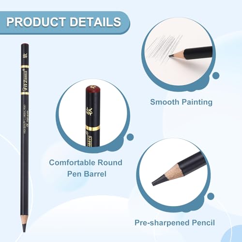 PATIKIL 24Pcs Drawing Pencils for Sketching, Soft Refill Sketch Pencils for Drawing, Graphite Art Pencil Set Professional Resistant Lead for Painting Shading Artist Office Supplies - size: Soft