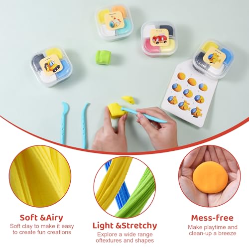 Both idea Air Dry Clay Kit, Car Theme | 12 Packs, Non-Toxic Kids Gift | School & Party: Perfect for classroom art activities, birthday party favors, creative family DIY, and holiday celebrations. - style: Tiny Drivers