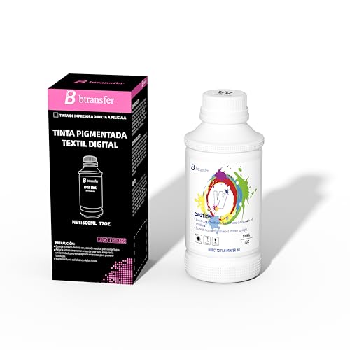 Premium DTF Transfer Ink,500ml White Pigment Ink for Direct to Film Transfer,High Opacity & Soft Hand Feel, Compatible with DTF Printers for DTF Printing