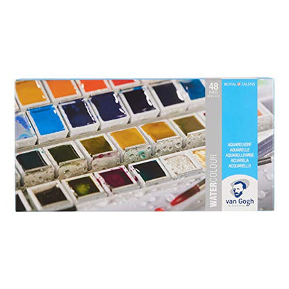 Van Gogh Watercolor Paint Set, Metal Tin, 48-Half Pan - color: 48 General (Metal Tin), style: Half Pan