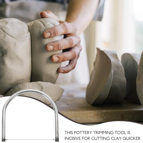 SEWACC Pottery Wire Tool Clay Wire Cutter Stainless Steel Clay Cutter Hand Pottery Cut Off Tool for Artists Cutting Mud Handcraft