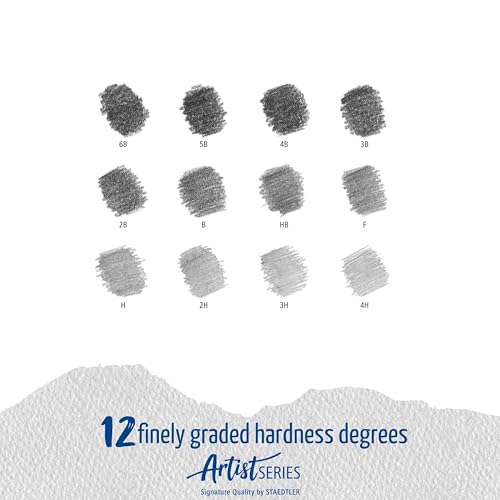 STAEDTLER Mars Lumograph Art Drawing Pencils (12-Pack) – Sustainable, Break-Resistant Graphite, Metal Case - style: Tin of 12