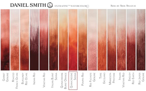 Daniel Smith Extra Fine Watercolor Paint, 15ml Tube, Quinacridone Sienna, 284600093, 0.5 Fl Oz (Pack of 1) - color: Sienna