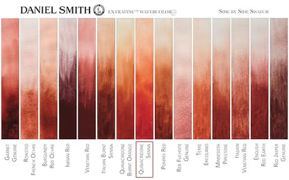 Daniel Smith Extra Fine Watercolor Paint, 15ml Tube, Quinacridone Sienna, 284600093, 0.5 Fl Oz (Pack of 1) - color: Sienna