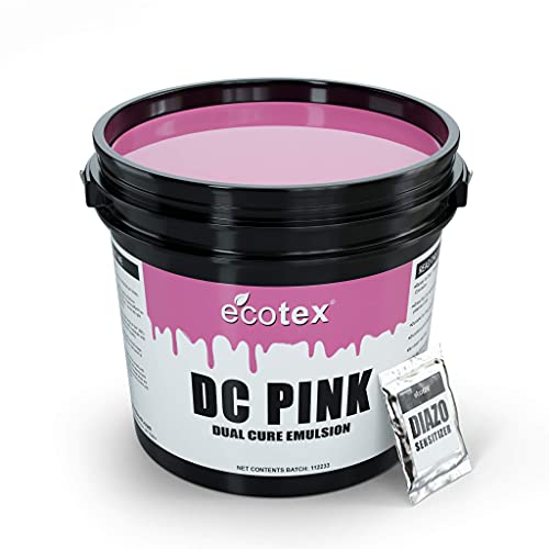Ecotex® DC Pink Screen Printing Emulsion (Pint - 16oz.) - Diazo Required Photo Emulsion for Silk Screens and Fabric - for Plastisol and Water Based Ink, Printing Supplies - size: 16 fl oz