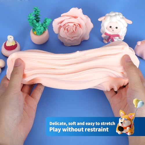 ifergoo Skin Air Dry Clay, DIY Creative Modeling Clay for Kids, Super Light Magic Foam Clay for Kids Age 3-12, Soft, No-Sticky & Non-Toxic, Molding Clay for School Art & Craft Project(Skin/100g/3.5oz) - color: Skin/100g