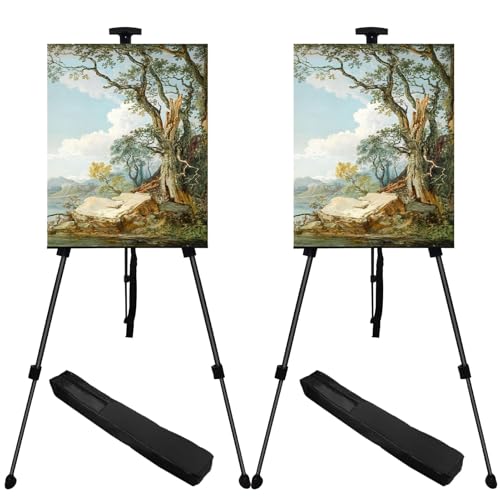 Ns Jymb Art Easel Stand for Displaying - 66 Inch Height Adjustable Aluminum Metal Easels for Wedding Sign Display and Drawing & Outdoor and Portable for Adults - Sturdy and Painting,2-Pack. - style: 66Black 2pack