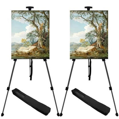 Ns Jymb Art Easel Stand for Displaying - 66 Inch Height Adjustable Aluminum Metal Easels for Wedding Sign Display and Drawing & Outdoor and Portable for Adults - Sturdy and Painting,2-Pack. - style: 66Black 2pack