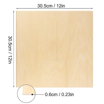 18 PCS 12 Inch Square Basswood Board, Thickness 1/4 Inch (6 mm), Basswood Sheets, Plywood Sheets for Laser, CNC Cutting, Wood Burning, Drawing Painting, Wood Engraving by GNIEMCKIN - size: 18 PCS 12 Inch Thickness 1/4 Inch