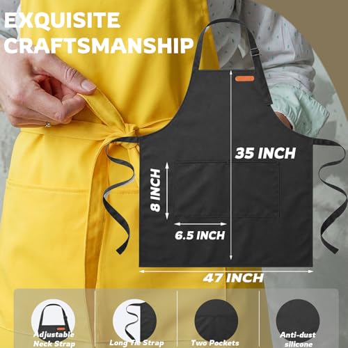 CAKETIME Colorful Silicone Leather Aprons for Women Waterproof Cleaning Cooking Baking Kitchen Bids Mother Chef Funny Gifts - color: Black