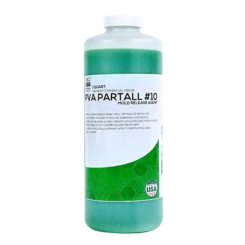 Partall PVA 10 Liquid Mold Release 1 Quart, Premium Casting Release for Silicone and Resin Molds, Easy Release for Fiberglass and Composite Work - size: 1 Quart