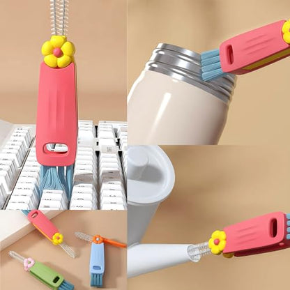 3 in 1 Multifunctional Cup Lid & Bottle Gap Cleaning Brush Set - Portable Crevice Cleaner for Tight Spaces, Home Kitchen Generic Use (3-Pack,Style1) - style: style1