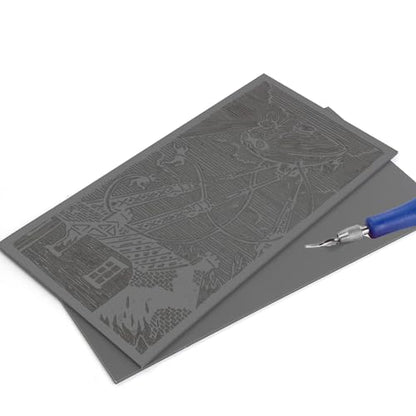 Falling in Art 6 * 12 Linoleum Carving Blocks, 2 Pack Soft Stamp Rubber Blocks for Crafts and Artists Printmaking, Gray,1/8" Thick - color: Gray, size: 6'' x 12'' 2 Pack
