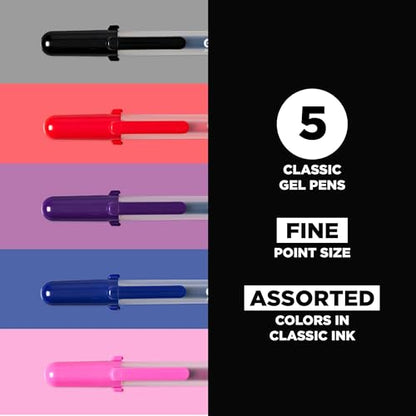 SAKURA Gelly Roll Classic, Fine Pt, Colors may vary, 5 Count - style: 5 Pen Pack