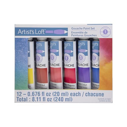Artist's Loft 12 Color Gouache Paint Set - Academic Level 1