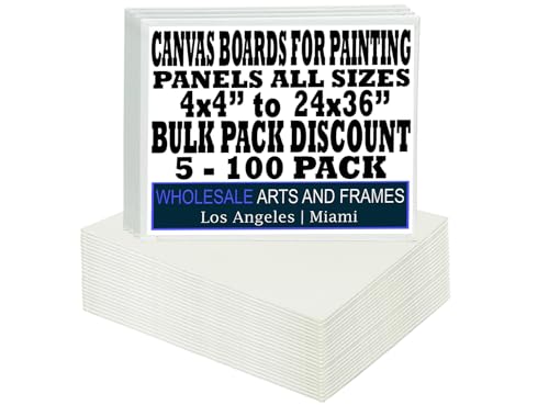 12x12 White Canvas Boards for Painting Bulk 100 Pack.Paint Canvases for Painting Art.Artist Blank Canvases for Painting 12x12 Canvas Panels.Quality Acid Free Primed Canvas Boards for Acrylic,Oil etc - size: 12x12 White