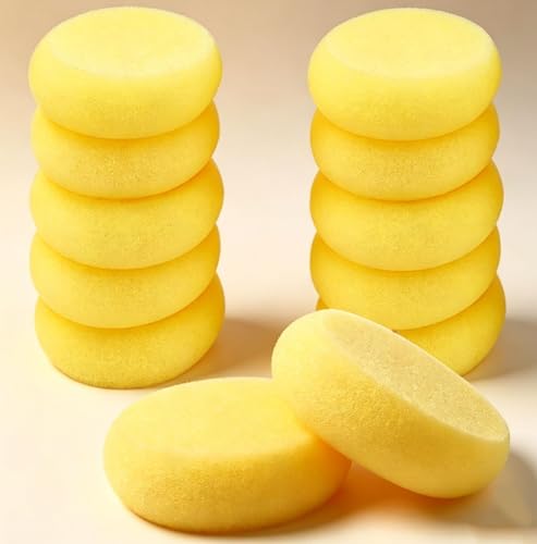 Pottery Craft Sponges, 12PCS Round Soft Clay Sponge, 2.76In Yellow Paint Sponges for Art & Craft Pottery Clay Cleaning Ceramics Wall Face Painting - size: 12PC