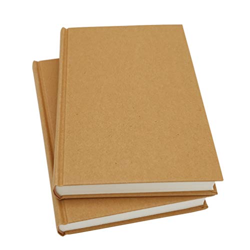 5.5x8.25 Sketch Book, Pack of 2, 240 Sheets (100gsm), Hardcover Bound Sketch Notebook, 120 Sheets Each, Acid Free Blank Drawing Paper, Ideal for Kids & Adults, Kraft Cover - size: A5