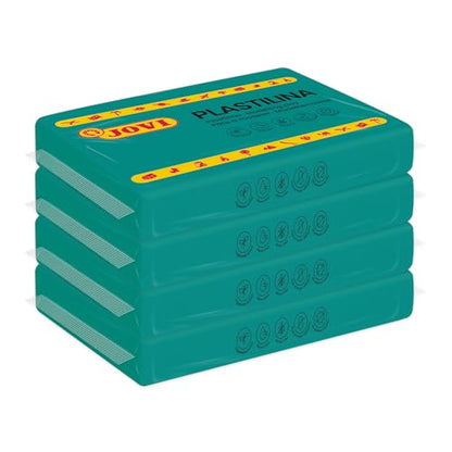 Jovi - Non-Hardening Pre-Sculpt Clay, 4 Dark Green Bars, 0.77lb Each | Professional Arts and Crafts Non-Toxic and Gluten Free plasticine - color: Dark Green