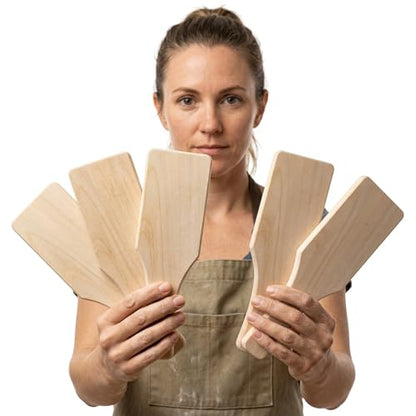 Healifty Wooden Clay Paddles for Pottery: 5Pcs Flat Wood Pottery Carving Paddle Tool for Ceramic Handbuilding, Sculpting Trimming and Modeling, Art Supplies Board