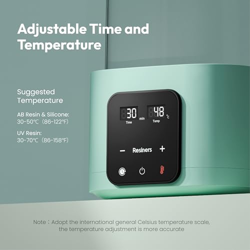 Resiners AirWarm Auto Resin Preheater, Thins Viscosity & Reduce Bubbles, Intelligent Accurate Temperature & Time Control, Large Capacity Multifunctional Warmer for 8/16/32/64oz Epoxy UV Resin