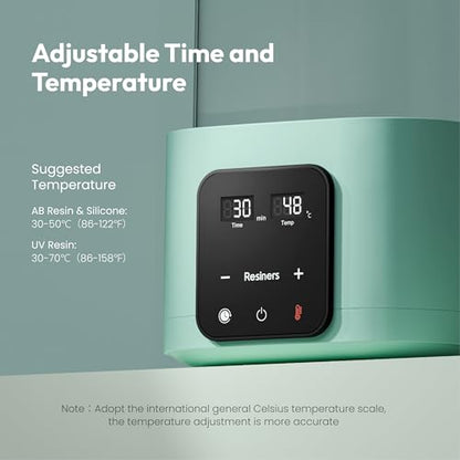 Resiners AirWarm Auto Resin Preheater, Thins Viscosity & Reduce Bubbles, Intelligent Accurate Temperature & Time Control, Large Capacity Multifunctional Warmer for 8/16/32/64oz Epoxy UV Resin