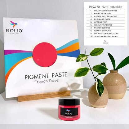 Rolio Pink Pigment Paste for Epoxy Resin – French Rose, 2oz Jar – Opaque Pink Epoxy Colorant, Resin Dye Paste, High-Intensity Pigment Paste for Art, Jewelry, Crafts, Tumblers & DIY Projects - color: French Rose