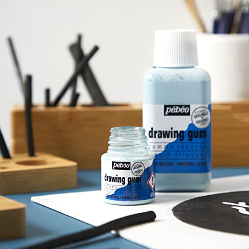 Pebeo Easy Peel Liquid Latex Masking Fluid - Drawing Gum - Dries Quickly - For Ink - Watercolor - Gouache Painting & Illustration - Fine Arts & Crafts Supplies - 250ml Bottle